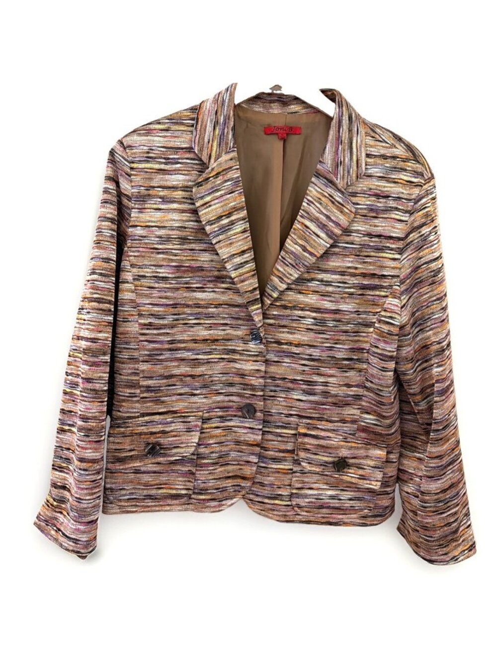 Joni B Women's Space Dyed Blazer Size XL Multicolor Rainbow Artsy Career Office
